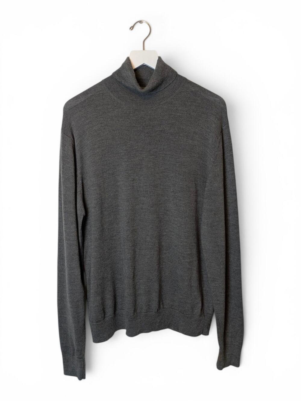 BANANA REPUBLIC Extra Fine Merino Wool Turtleneck Sweater Gray - Large